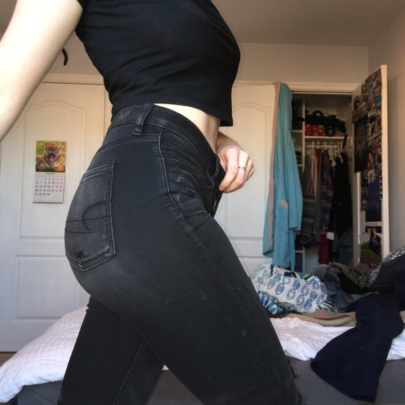Black ripped skinny jeans - Picture 7 of 8